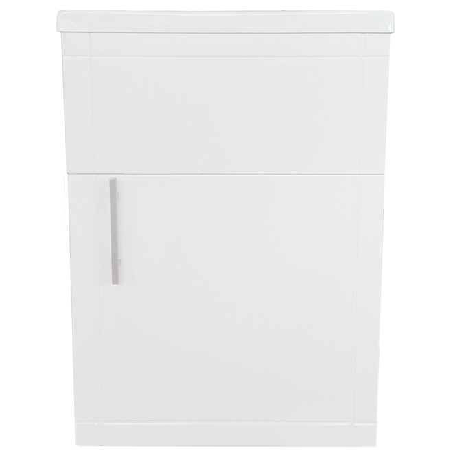 OVE DECORS Utility Sink with Vanity 1 Door PVC/Acrylic 24" White