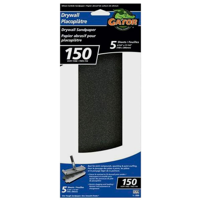 GATOR Drywall Sanding Sheets 150 Grit 5Pack RénoDépôt