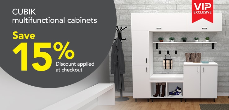 Pros save 15% on CUBIK cabinets.