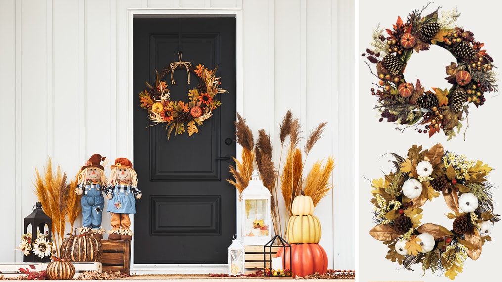 Fall decorations on a porch