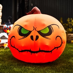 Halloween inflatable in the shape of a pumpkin