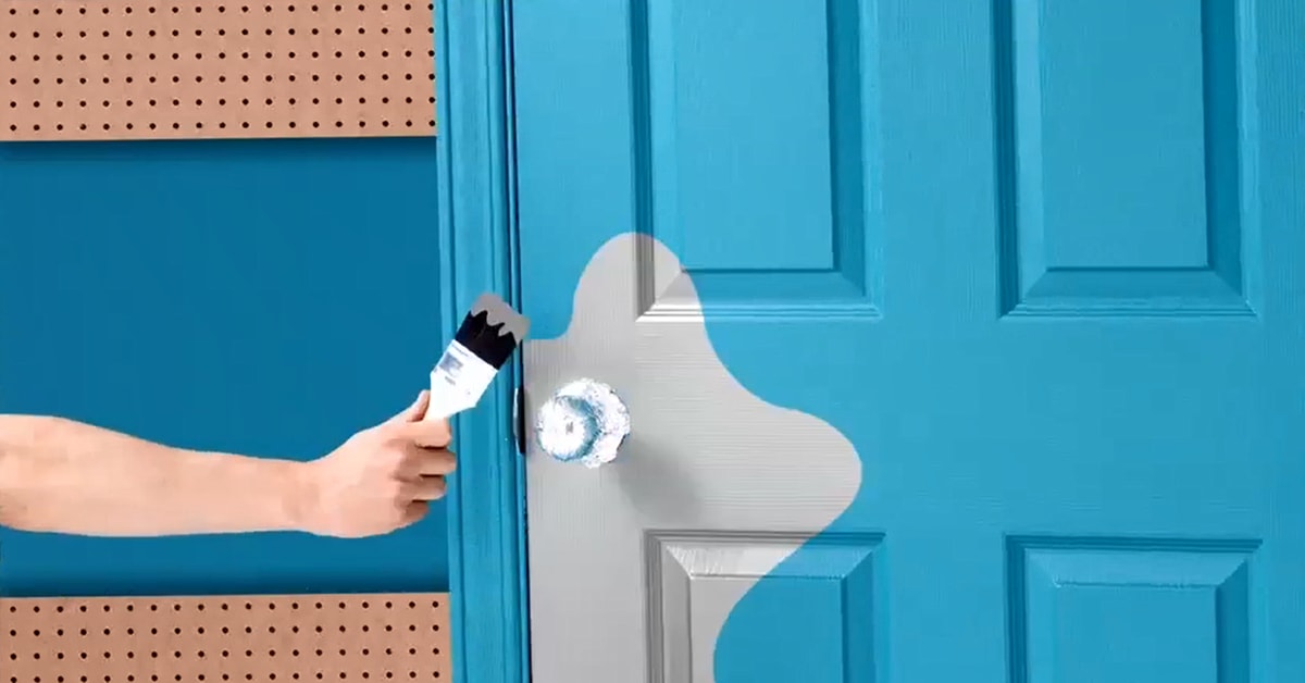 Painting a door without removing the handle