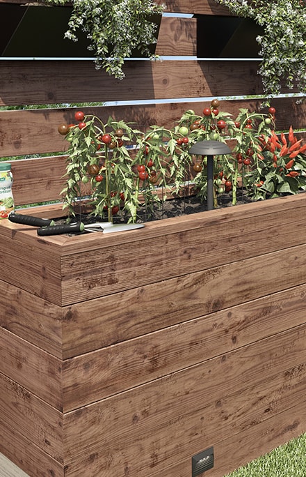 Planter made of pressure treated wood