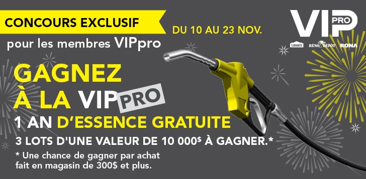 Gagnez à la VIPpro pendant le mois des Pros dans les magasins participants Réno-Dépôt.