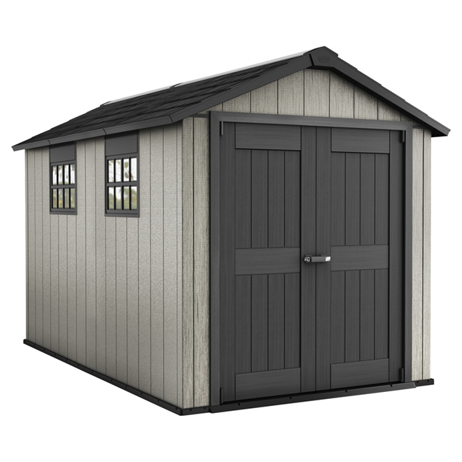 keter - remise de jardin en résine oakland, gris réno-dépôt
