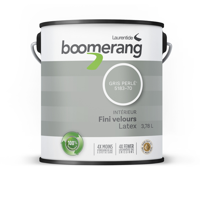boomerang - interior latex paint - pearl grey | réno-dépôt boomerang - interior latex paint - pearl grey | réno-dépôt